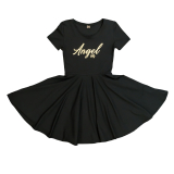 Letné šaty Angel s točivou sukňou čierne