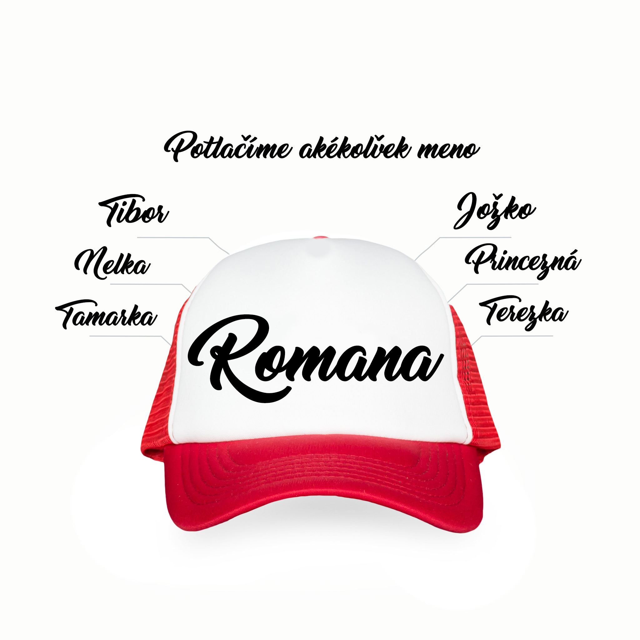 Šiltovka "MOJE MENO" detská červená