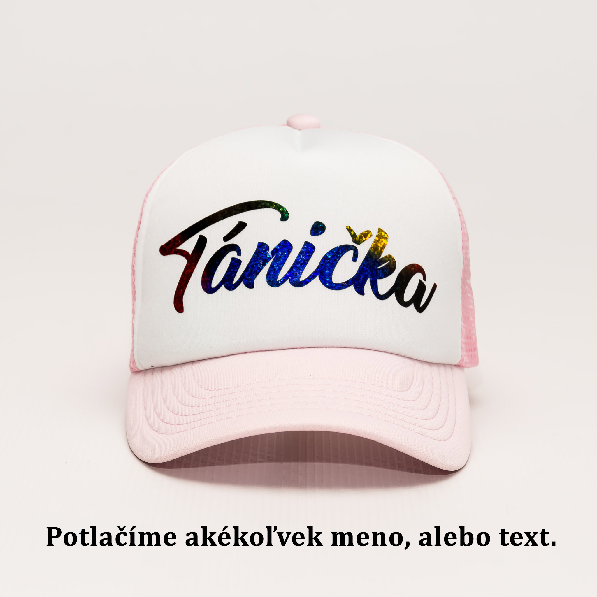 Šiltovka Multicolor "Môj text" detská ružová