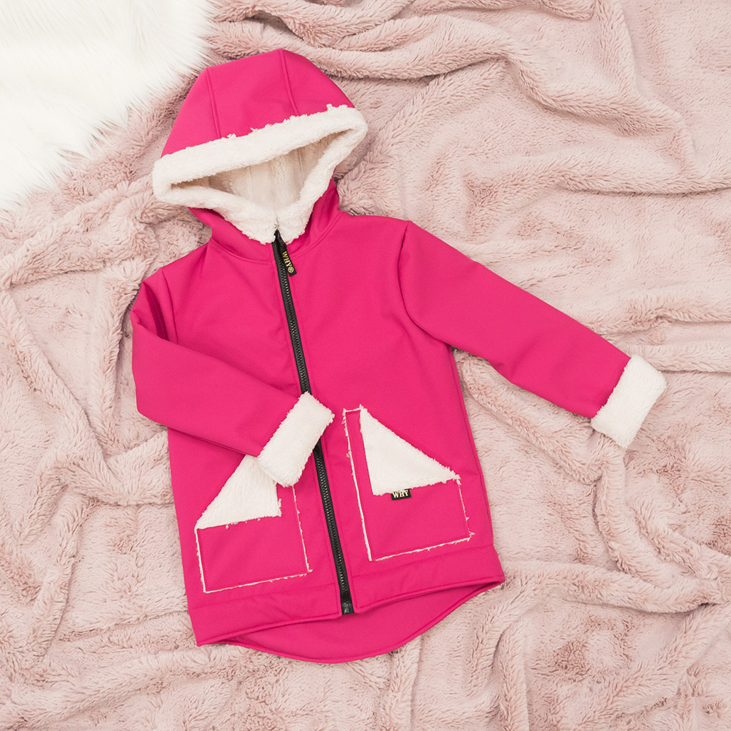 Detská zimná softshell bunda Why hot pink