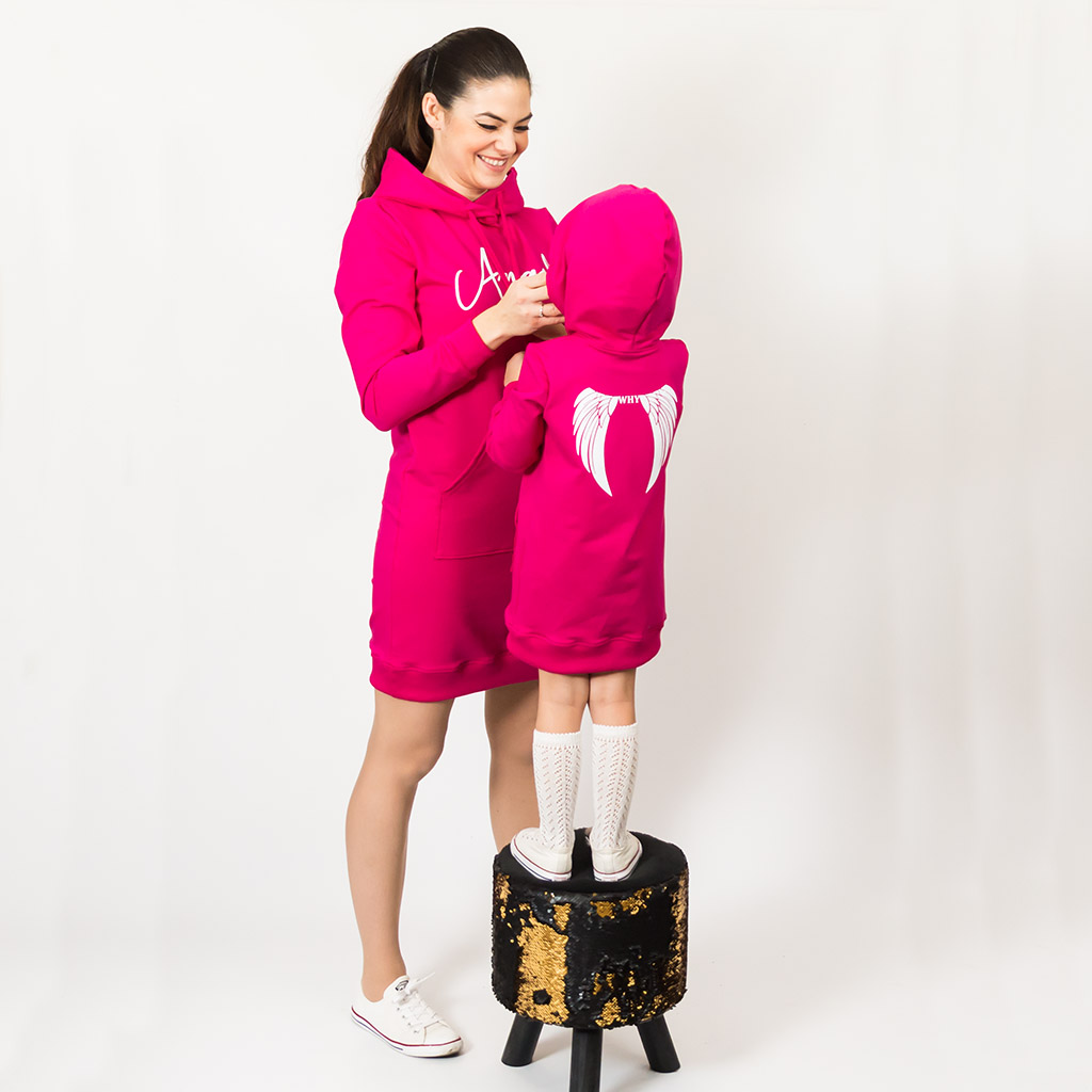 Detské mikinošaty Why Angel hot pink