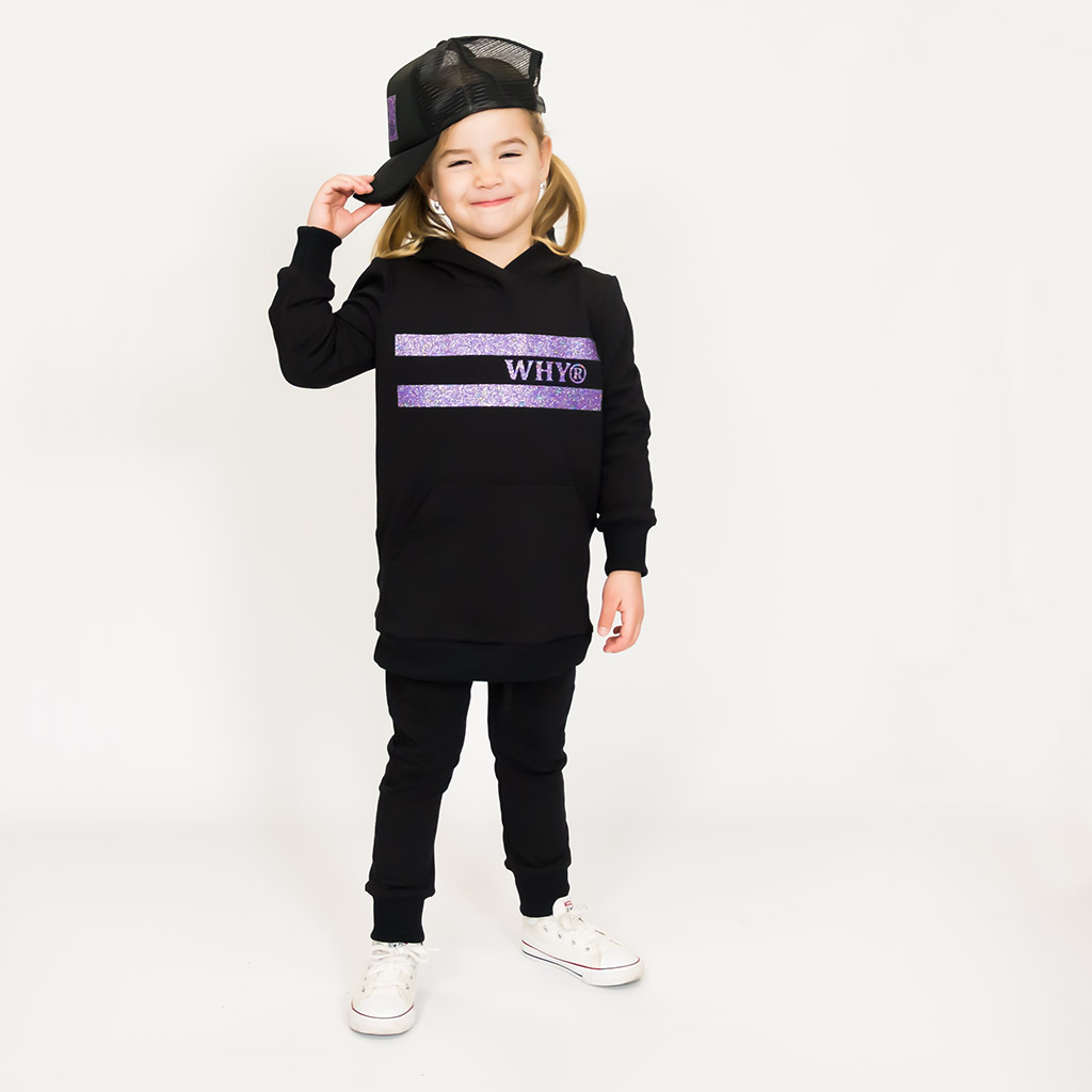 Detská mikina Glash Purple čierna