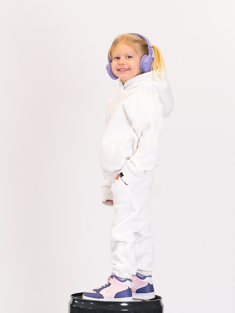 Detské oversize tepláky Why Maco biele