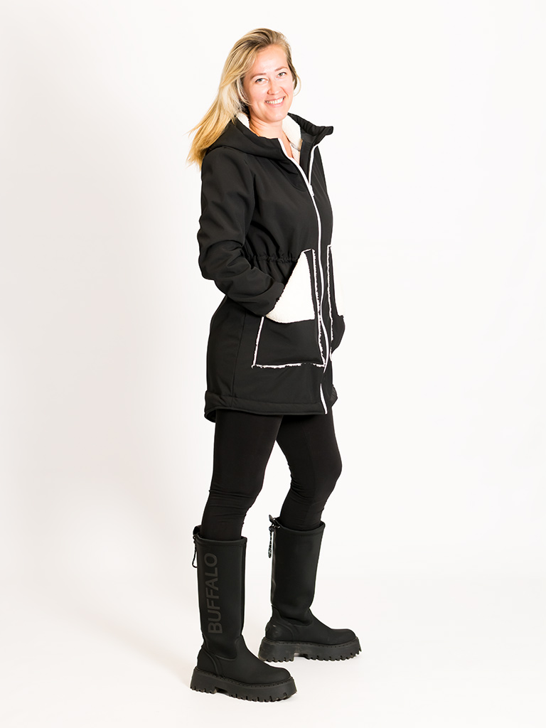 Dámska softshell bunda Why s barančekom Diva čierna