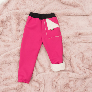 Detské zimné softshell nohavice Why hot pink