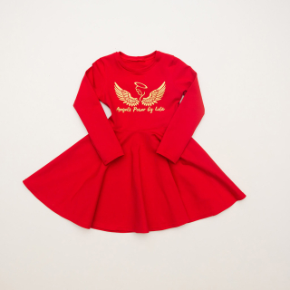 Detské točivé šaty Angels Power by Lela červené
