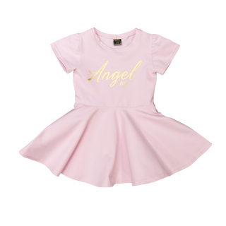 Letné šaty Angel s točivou sukňou ružové