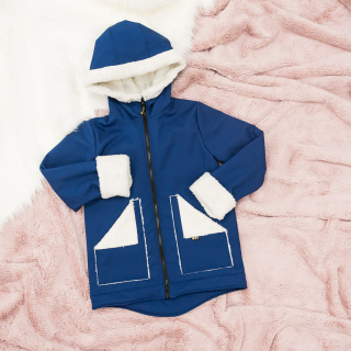 Detská zimná softshell bunda modrá