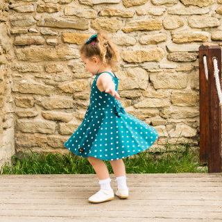 Letné šaty Alica dots zelené